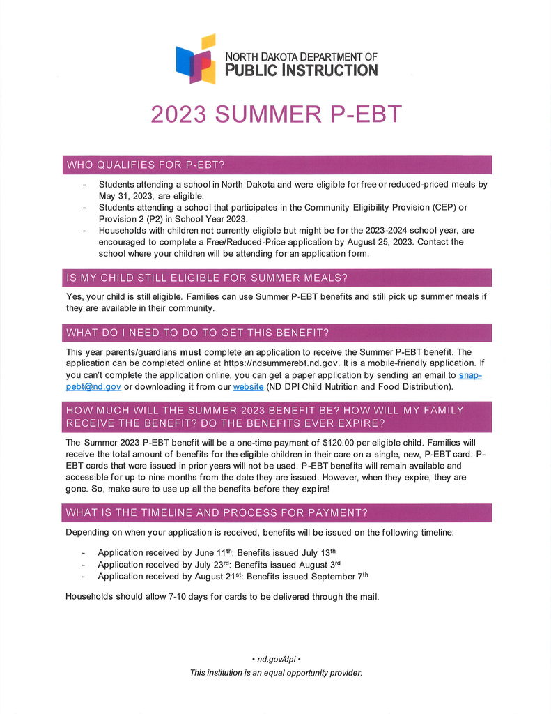 Summer P-EBT Poster